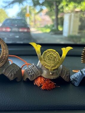 Gold and Brown Mini Samurai Cast Iron Ornament Tassel - Home Accents